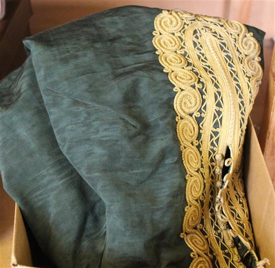 Two Turkish green silk jackets,